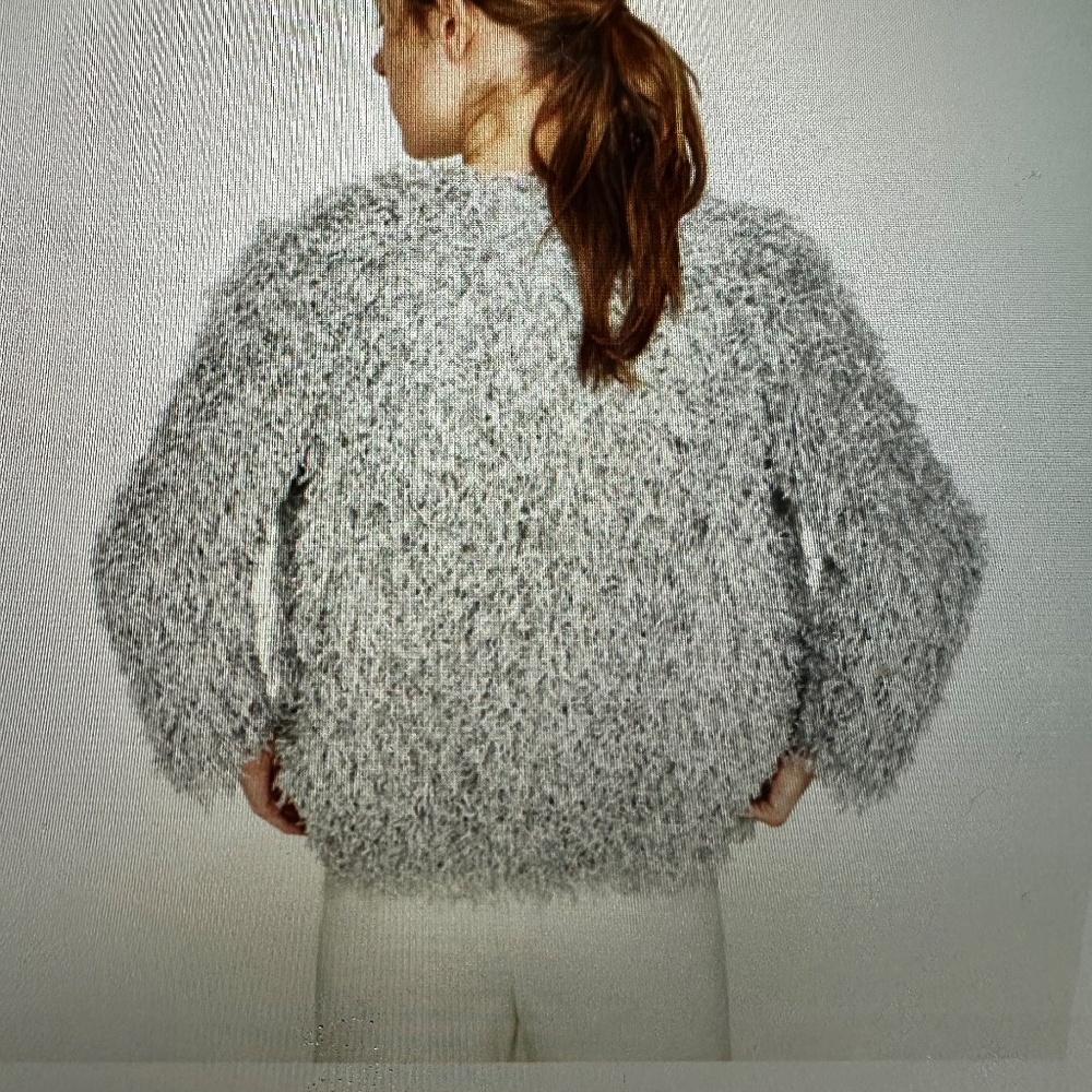 ZARA FAUX FUR SILVER JACKET. EXCELLENT CONDITION. SIZE S - Picture 4 of 5